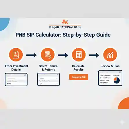 Complete Guide to Starting PNB SIP Investment Online Step-by-step visual guide showing online PNB SIP investment process from KYC completion to SIP registration and portfolio tracking